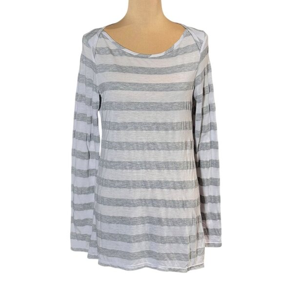 C&C California Striped Long Sleeve Tee Sz.M Gray Long Supima Cotton Blend - Picture 1 of 9